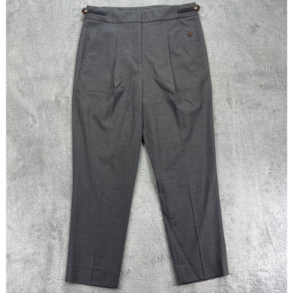 Kit and Ace Dress Pants Women's Size 4 Gray Stretch Pleated Slash Pockets Formal - Picture 1 of 16